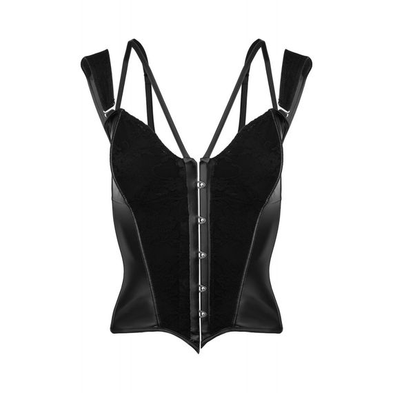 Корсет з гіпюром F159 Noir Handmade M, Черный | Зображення 2