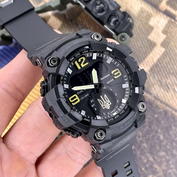 Годинник наручний Patriot 003BKUAGD Тризуб золото Чорні + Коробка. | Зображення 1