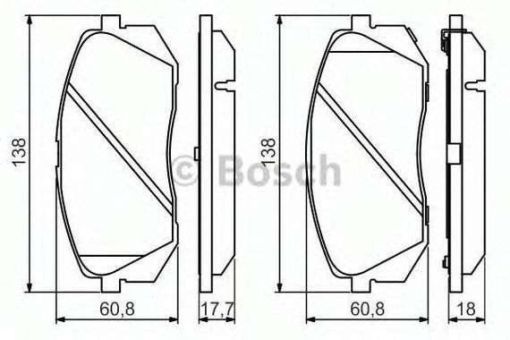 Колодка гальм. диск. HYUNDAI ix35 передн. (вир-во Bosch) BOSCH 0986494559 на KIA SPORTAGE (SL)