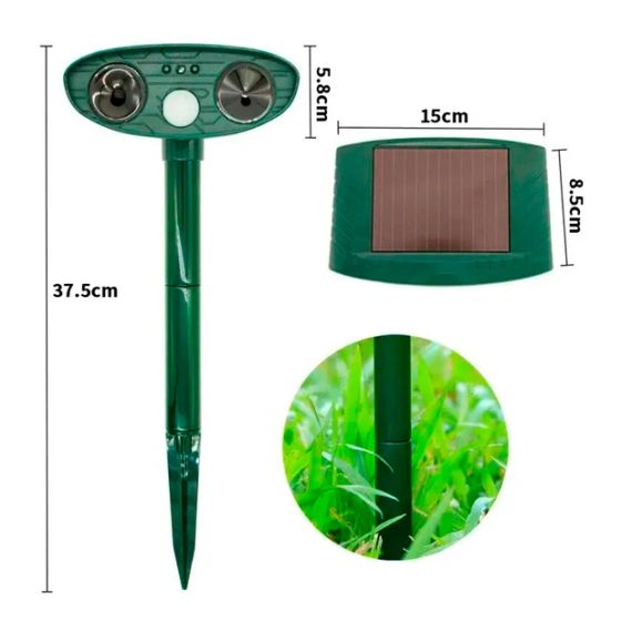 Ультразвуковой отпугиватель BauTech животных от солнечной панели Зеленый | Зображення 4