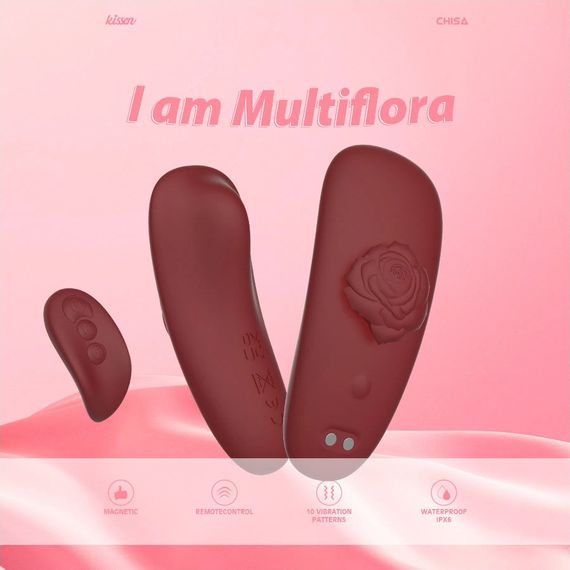 Вібраційний стимулятор у трусики Chisa Kissen Multiflora з пультом, червоний Sex Aura | Зображення 6