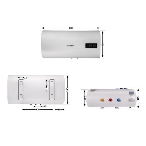 Водонагреватель электрический Thermo Alliance 80 л плоский горизонтальный, мокрый ТЭН 2 кВт (0,8+1,2) DT80H20G(PD) | Зображення 1