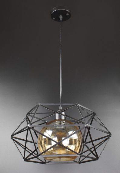 Люстра підвісна LOFT на 1 лампочку 25053 Чорний 30-90х40х40 см.