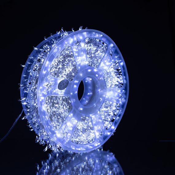 Новорічна гірлянда кімнатна роса Хвойна лапа 50 м 1500 LED зелений провід Біле сяйво D1500L50MGW | Зображення 4