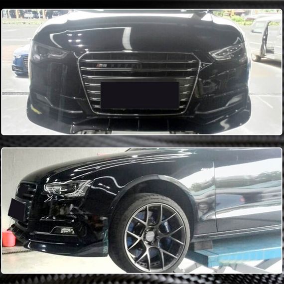 Накладка на передній бампер Lip V3 (для S-Line 2012-2015, Карбон) для Ауди A5 рр | Зображення 3