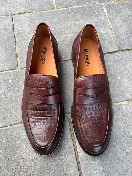 Брутальні чоловічі лофери коричневого кольору 38 розмір | Зображення 2