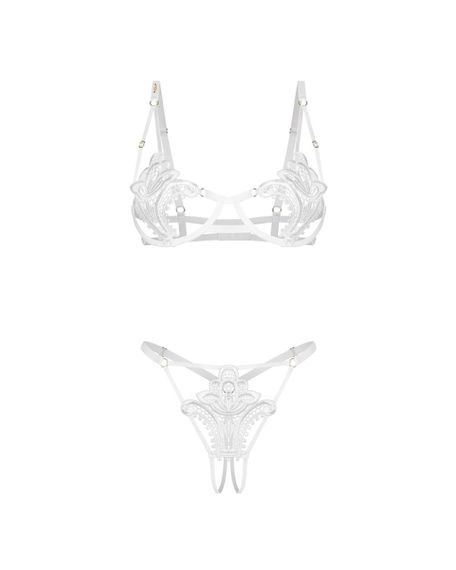 Комплект Obsessive Luise Sublim White 2-pcs crotchless set L/XL Sex Aura | Зображення 6