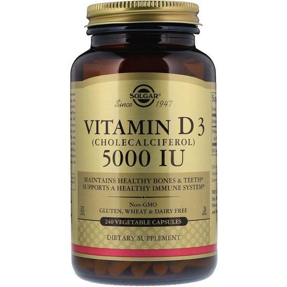 Вітамін D Solgar Vitamin D3 (Cholecalciferol) 5000 IU 240 Veg Caps