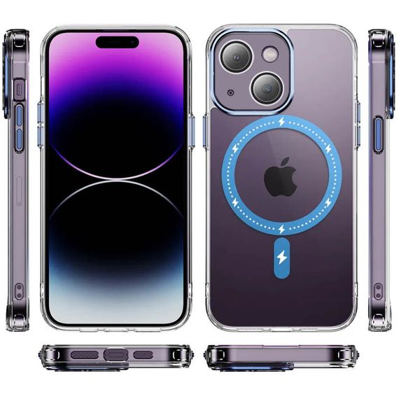 Чохол TPU+PC Colorful with MagSafe для Apple iPhone 13 (6.1") Blue | Зображення 1