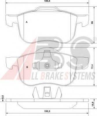 Колодка гальм. диск. VOLVO S60S80V70 передн. (вир-во ABS) A.B.S. 37097 на VOLVO S80 I седан (TS, XY)