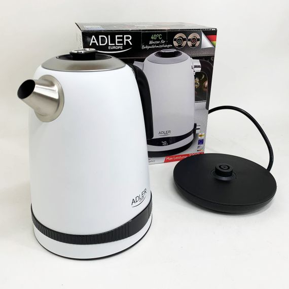 Хороший електрочайник для дому Adler AD 1295w 1.7л 1850Вт, Чайник дисковий, Побутовий чайник для кухні RG-66 | Зображення 6