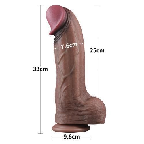 Фалоімітатор - Dual-Layered Silicone Cock 13" Brown Sex Aura | Зображення 1