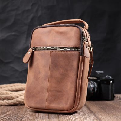 Сумка Vintage Винтажная для мужчин из натуральной кожи Коричневая (22811) | Зображення 5