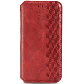 Кожаный чехол-книжка GETMAN Cubic (PU) для Xiaomi Redmi Note 12 4G Красный