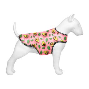 Курточка-накидка для собак WAUDOG Clothes, крихіток "Авокадо на жежевому", S, А 32 см, B 41-51 см, C 25-35 см