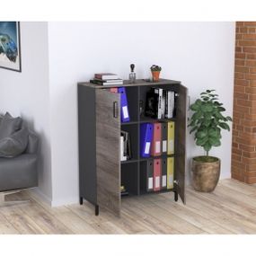 Тумба офисная Loft Design LT-900-1200 антрацит дуб палена