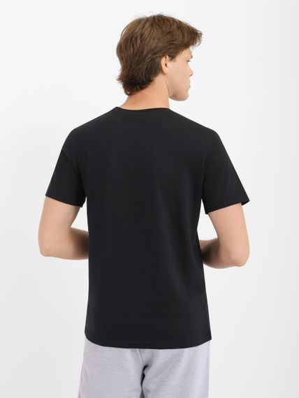 Футболка для чоловіків однотонна чорна, 2XL | Зображення 1