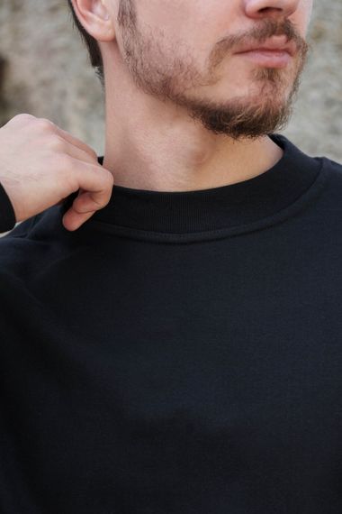 Утеплений оверсайз світшот на флісі з принтом Without Streetwear Black | Зображення 4