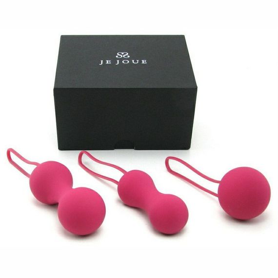 Набір вагінальних кульок Je Joue - Ami Fuchsia, діаметр 3,8-3,3-2,7см, вага 54-71-100гр  + подарунок косметичка | Зображення 4