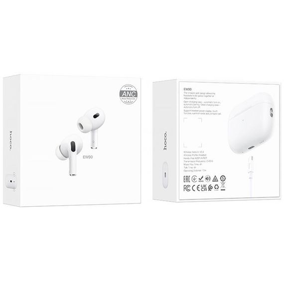 Беспроводные TWS наушники Hoco EW90 ANC White | Зображення 3