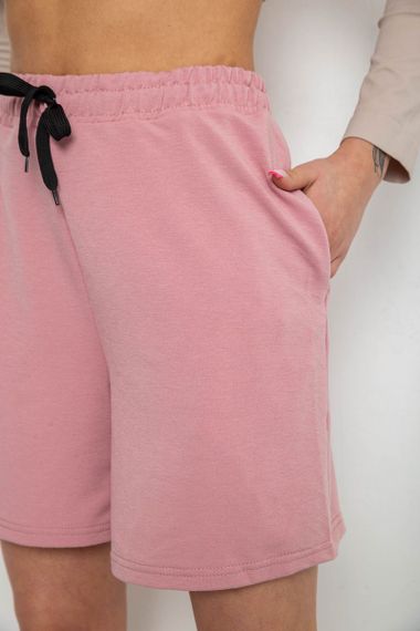 Шорты женские однотонные, цвет пудровый, 238R57907 | Зображення 4