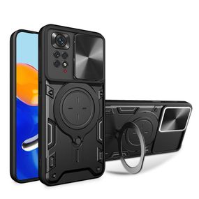 Чохол Magnetic Stand з захистом камери для Xiaomi Redmi Note 11 4G / 11s колір Чорний