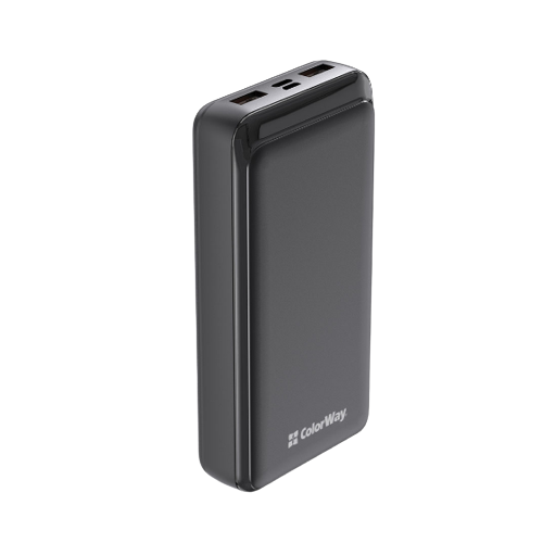 Павербанк 20000 mAh ColorWay CW-PB200LPG3BK-PD 20W QC+PD slim чорний | Зображення 1