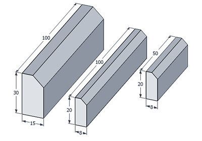Бордюр дорожній великий БР 100х30х15