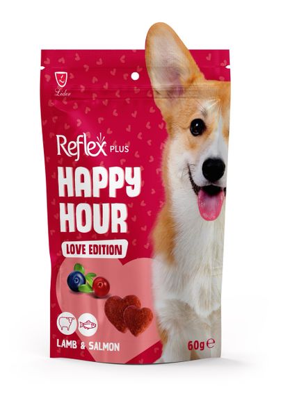 Лакомство для собак с ягненком и лососем Reflex Plus Happy Hour Love Edition, 60 гр