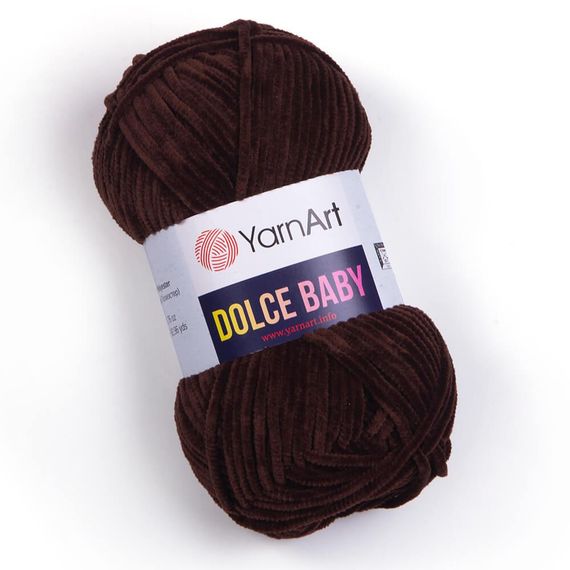 Пряжа YarnArt Dolce Baby 775 коричнева ярнарт дольче бебі плюшева