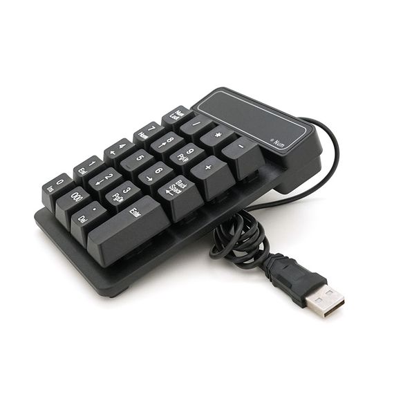 Цифрова клавіатура USB для ноутбука, довжина кабеля 150см, (135х85х33 мм) Black | Зображення 2