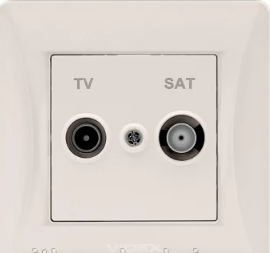 BINERA крем Розетка внутрішня SAT TV+супутник  кінцева Videx