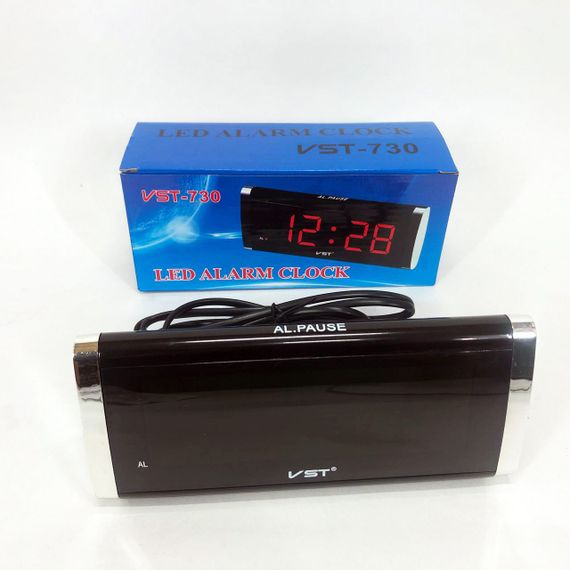 Электронные Часы VST-730-4 green, цифровые настольные сетевые часы, led alarm clock с будильником | Зображення 4