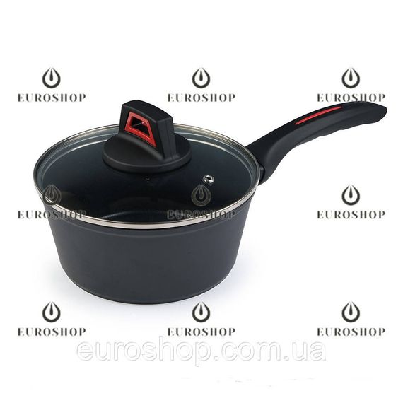 Ківш каструля Edenberg EB-13090 1,5 л, 18 см, з термоіндикатором, антипригарне покриття, індукційне дно, кришка, ковшик круглий | Зображення 1