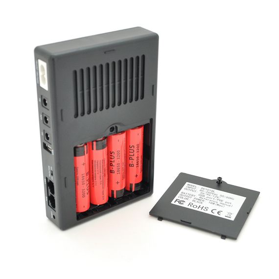 ДБЖ UPS-18W DC1018P YT45454 для роутерів/комутаторів/PON/POE-430, 5//9/12V, 1A, 12800MAh(знімні 4*3200MAh), Black, BOX | Зображення 2