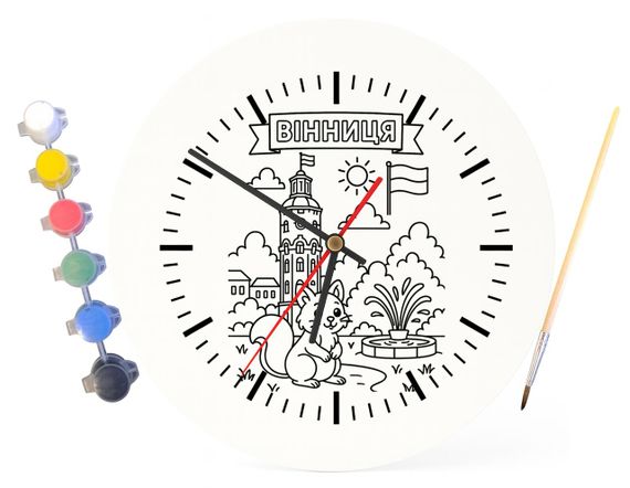 Дитячий набір для творчості годинник розмальовка Вінниця 30 см (Г0144) | Зображення 3