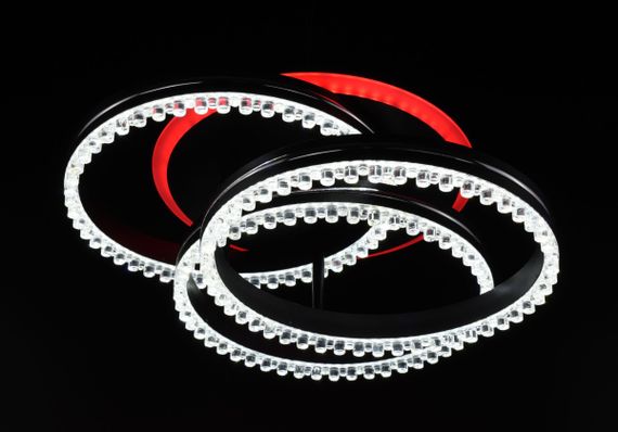 Люстра світлодіодна стельова LED світильник для квартири на стелю лед 26529 Чорний 16х43х43 см. | Зображення 8