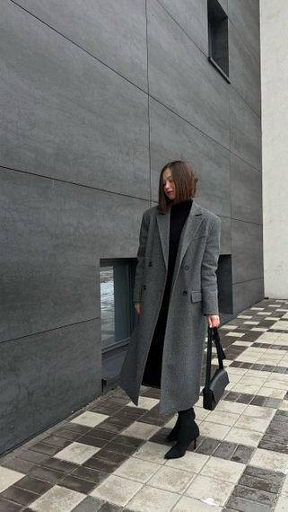 Женское пальто прямого кроя из кашемира не утепленное цвет графит XL | Зображення 2