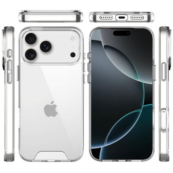 Чохол TPU Space Case transparent  Apple iPhone 17 Pro Max (6.9") Прозорий | Зображення 2