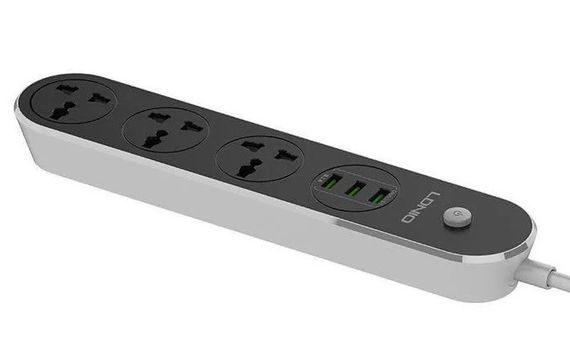 Сетевой фильтр LDNIO SC3301 удлинитель 1.6 м 3 розетки 3 USB Серо - черный | Зображення 5