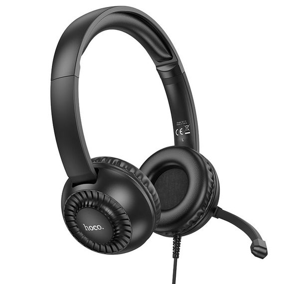 Накладные наушники Hoco W112 Pures (3.5mm/1.8m) Black | Зображення 3