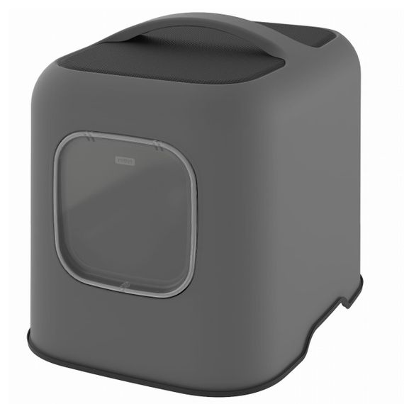 Туалет-будиночок для котів Rotho Biala 40052, закритий, з дверцятами та фільтром, сірий