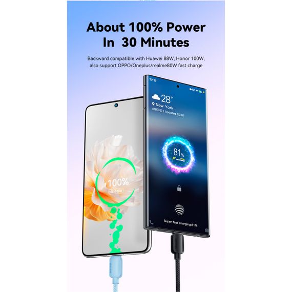 Дата кабель USB 2.0 AM to USB-C 3.0m 100W black Essager (EXC7A-WLC01-P) | Зображення 4