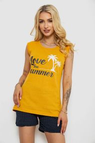 Пижама женская с принтом  -уценка, цвет желтый, 243R2471-U