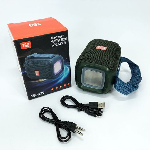 Портативная Bluetooth колонка TG339 5W с RGB подсветкой. BC-146 Цвет: зеленый | Зображення 5