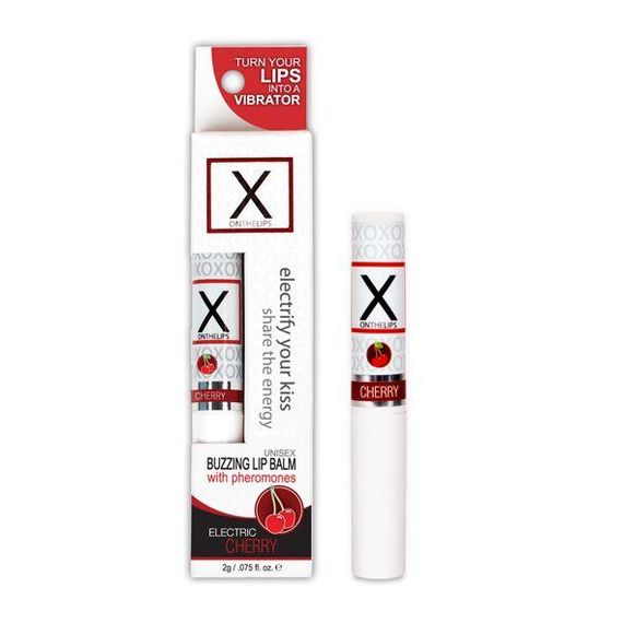 Стимулирующий бальзам для губ унисекс Sensuva – X on the Lips Cherry с феромонами, вишня sexstyle