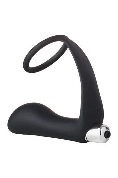 Анальна пробка з еррекційним кільцем FANTASSTIC VIBRATING ANAL PLUG WITH COCKRING BLACK Sex Aura | Зображення 4