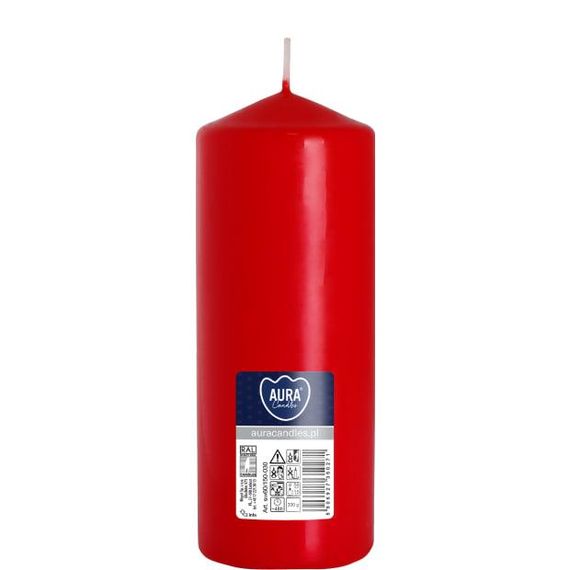 Свічка столова циліндр Bispol AURA Candles sw60/150-030 Червонй