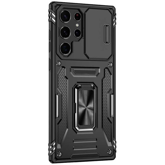 Ударостійкий чохол Camshield Army Ring для Samsung Galaxy S24 Ultra Чорний / Black | Зображення 1
