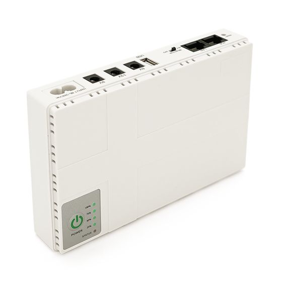 ДБЖ UPS-18W DC1018P для роутерів/комутаторів/PON/POE-430, 5//9/12V, 1A, 12000MAh(4*3000MAh), White, BOX